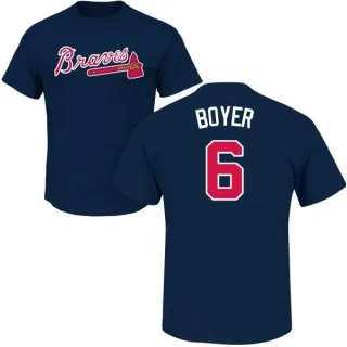 Chipper Jones Atlanta Braves Youth Navy Backer Long Sleeve T-Shirt 